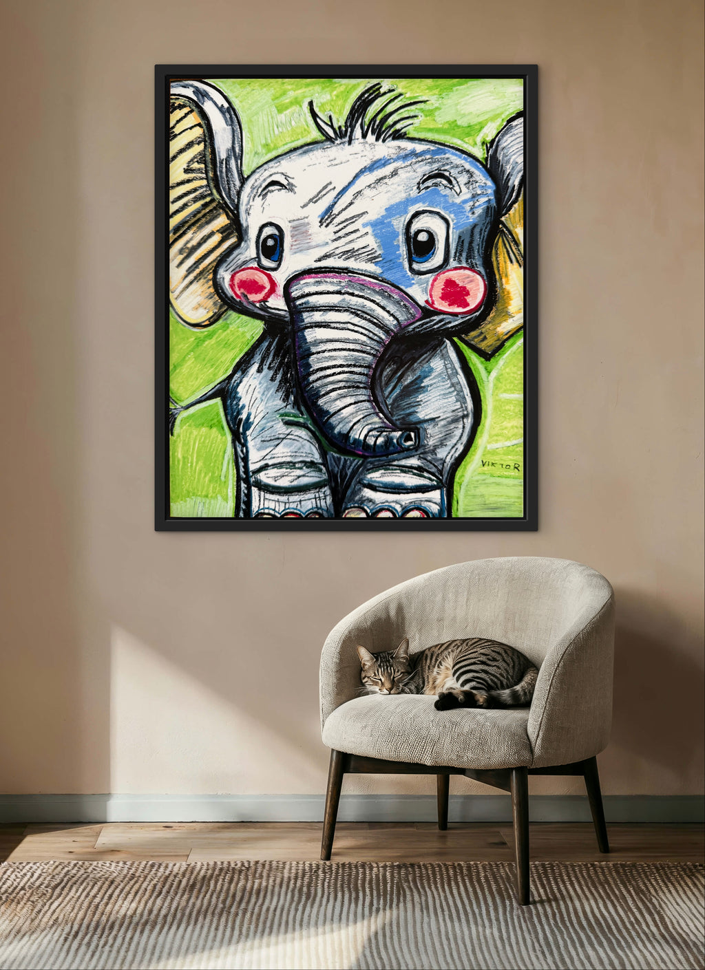 The Cute Baby Elephant - Art Prints