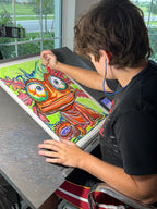 Axolotl - ORIGINAL OIL PASTEL ARTWORK - 16x20” (video attached)