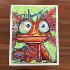 Axolotl - ORIGINAL OIL PASTEL ARTWORK - 16x20” (video attached)