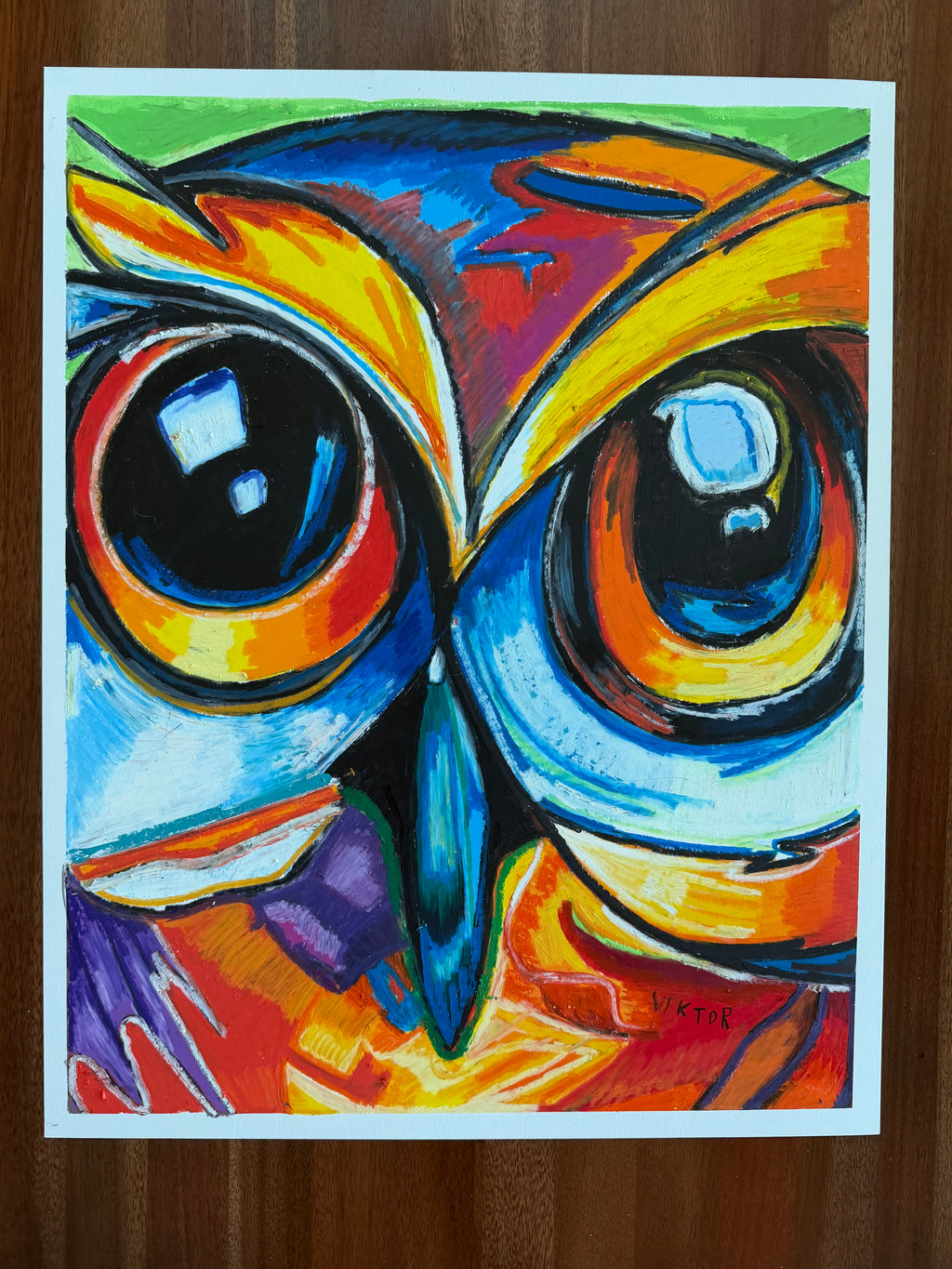 Vibrant Nocturnal Majesty - Original oil pastels artwork 19x24” (video attached)