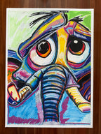 Trunk Tales -  Original oil pastels Artwork - 22x30"