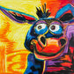 Wookey Dookey Donkey - ORIGINAL OIL PASTEL - 19x18”