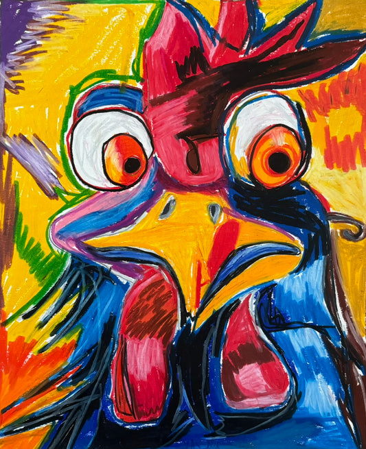 Randy Rooster  - ORIGINAL  14x17”