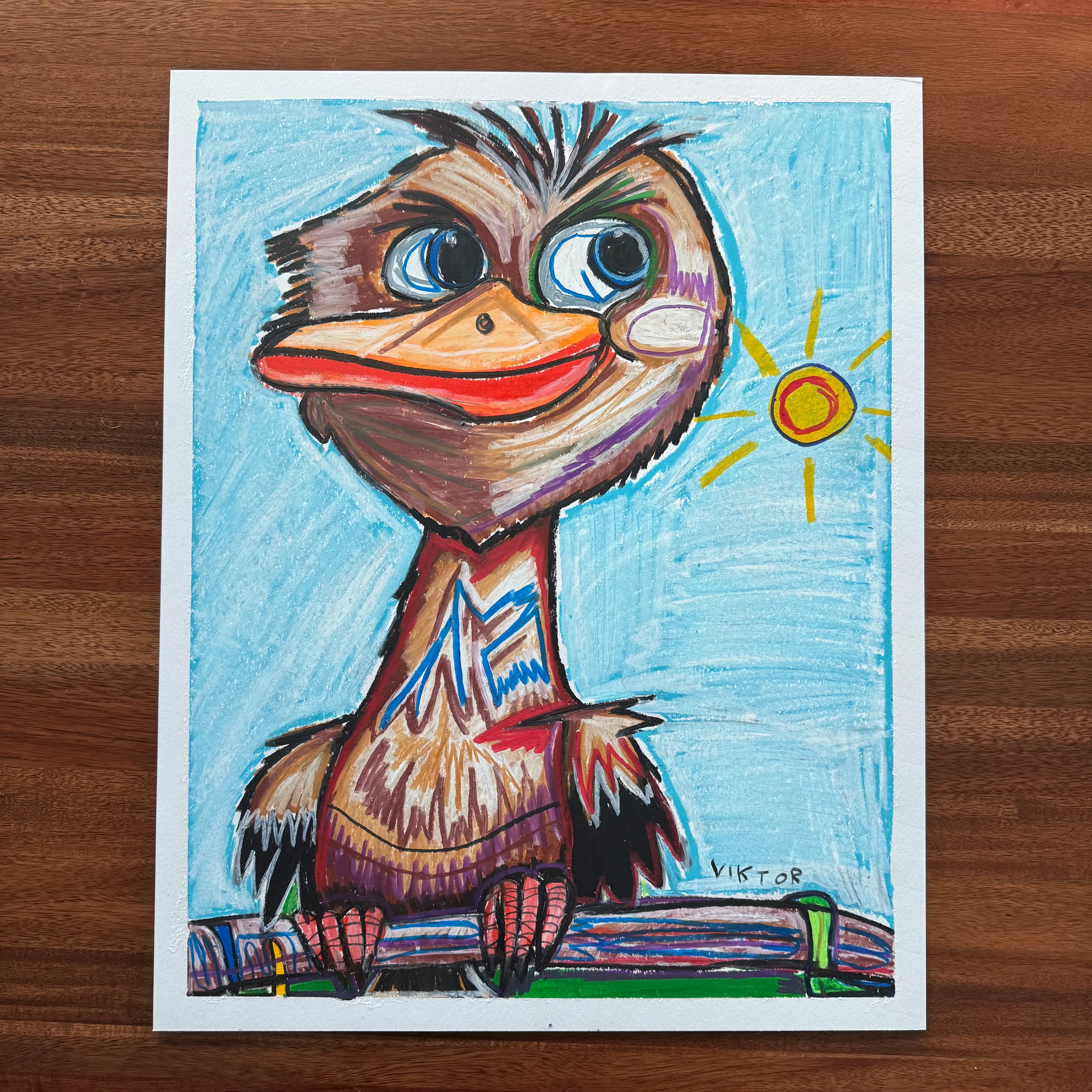 Sun-day - ORIGINAL OIL PASTEL ARTWORK - 16x20”