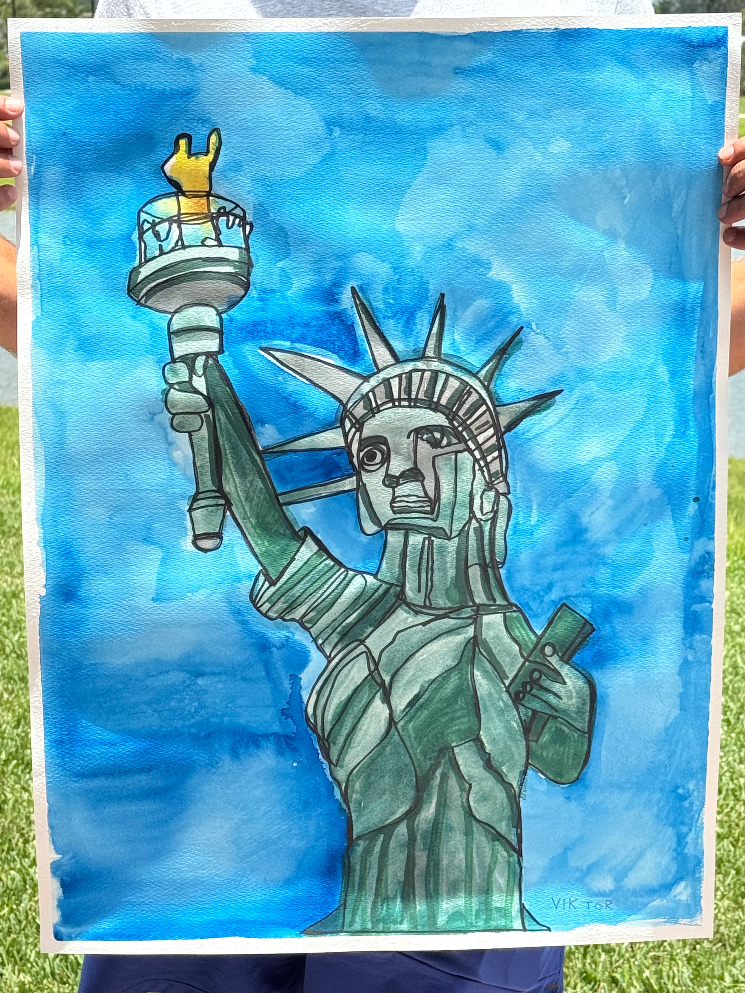 Statue of Liberty National Monument - ORIGINAL Watercolor artwork 22x30”