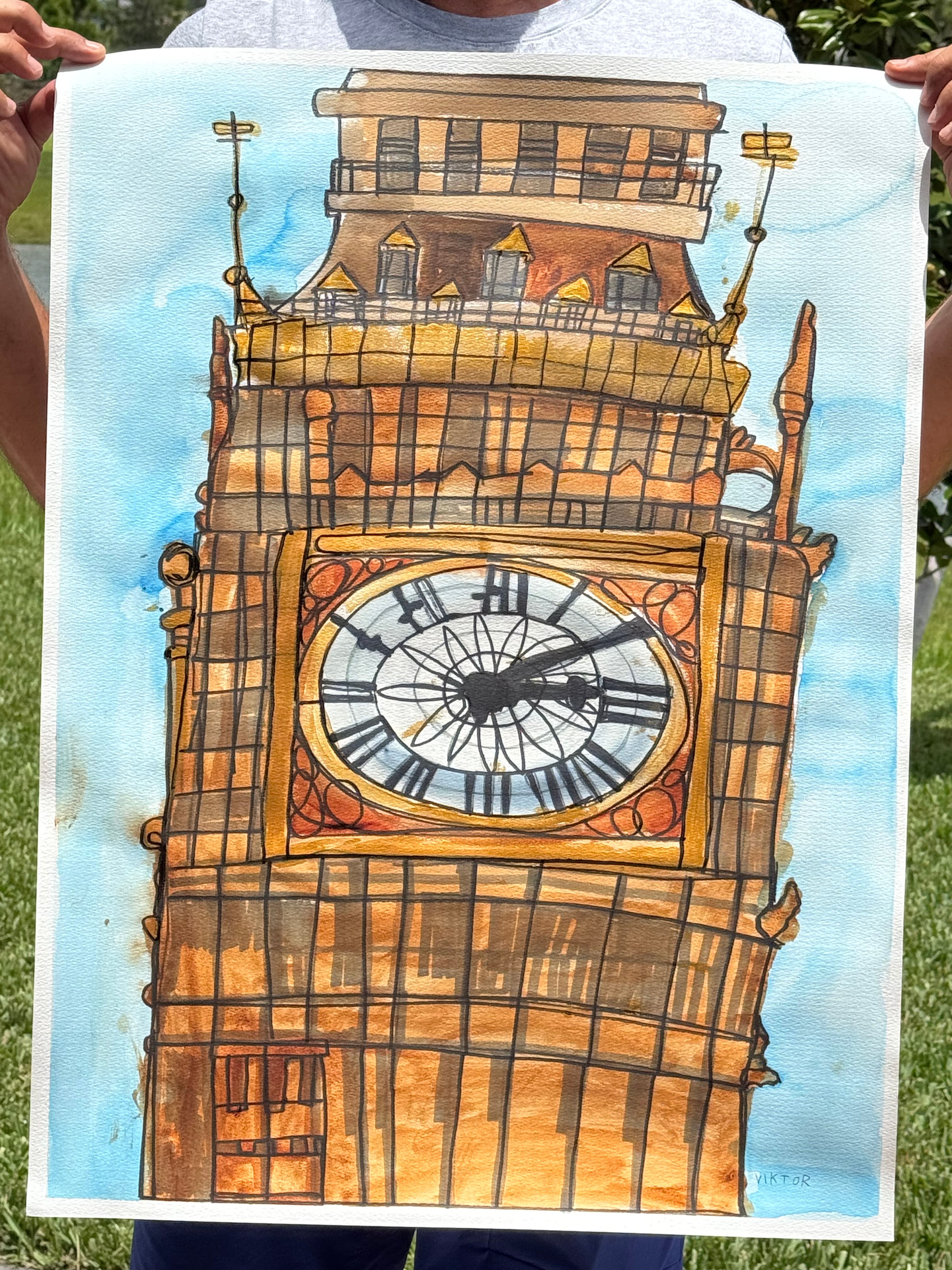 Big Ben - ORIGINAL Watercolor artwork 22x30”