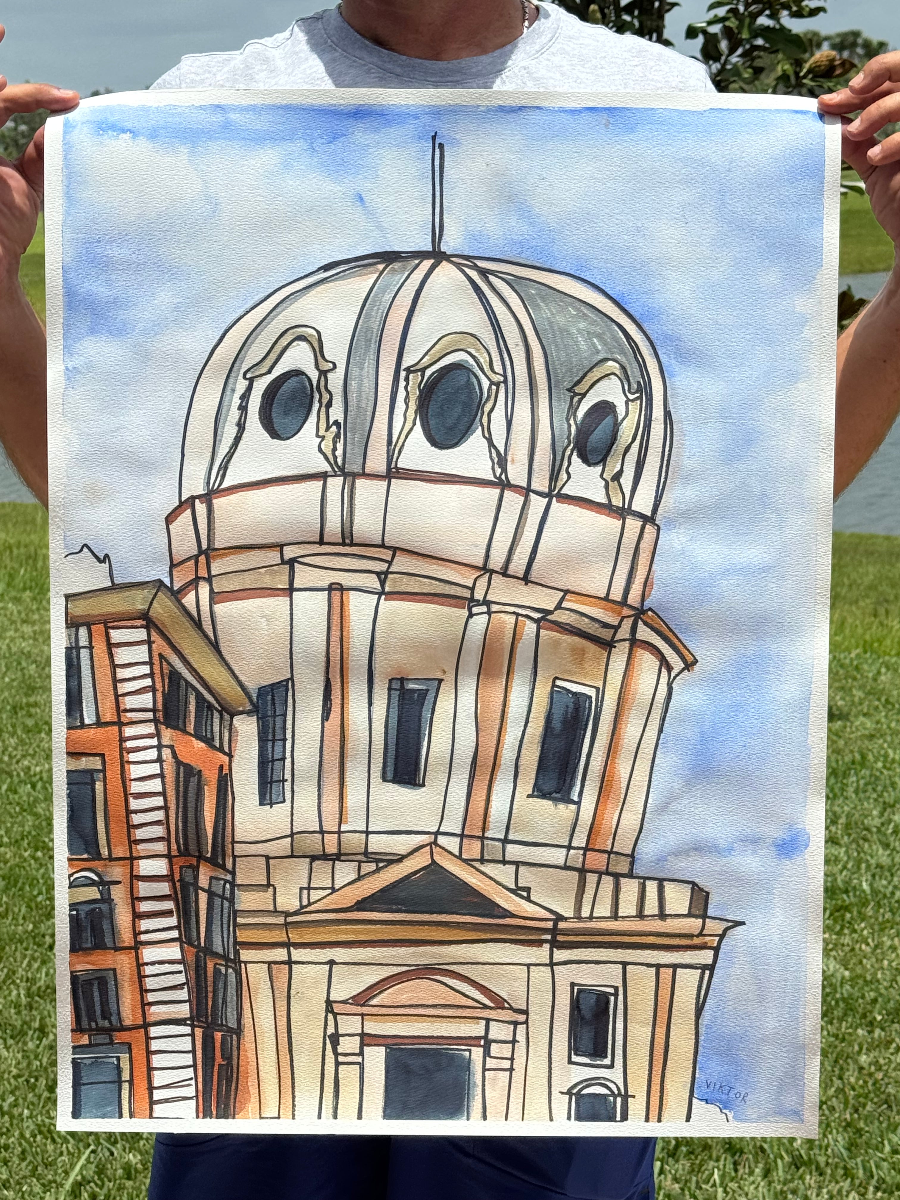 Santa Maria di Loreto - ORIGINAL Watercolor artwork 22x30”