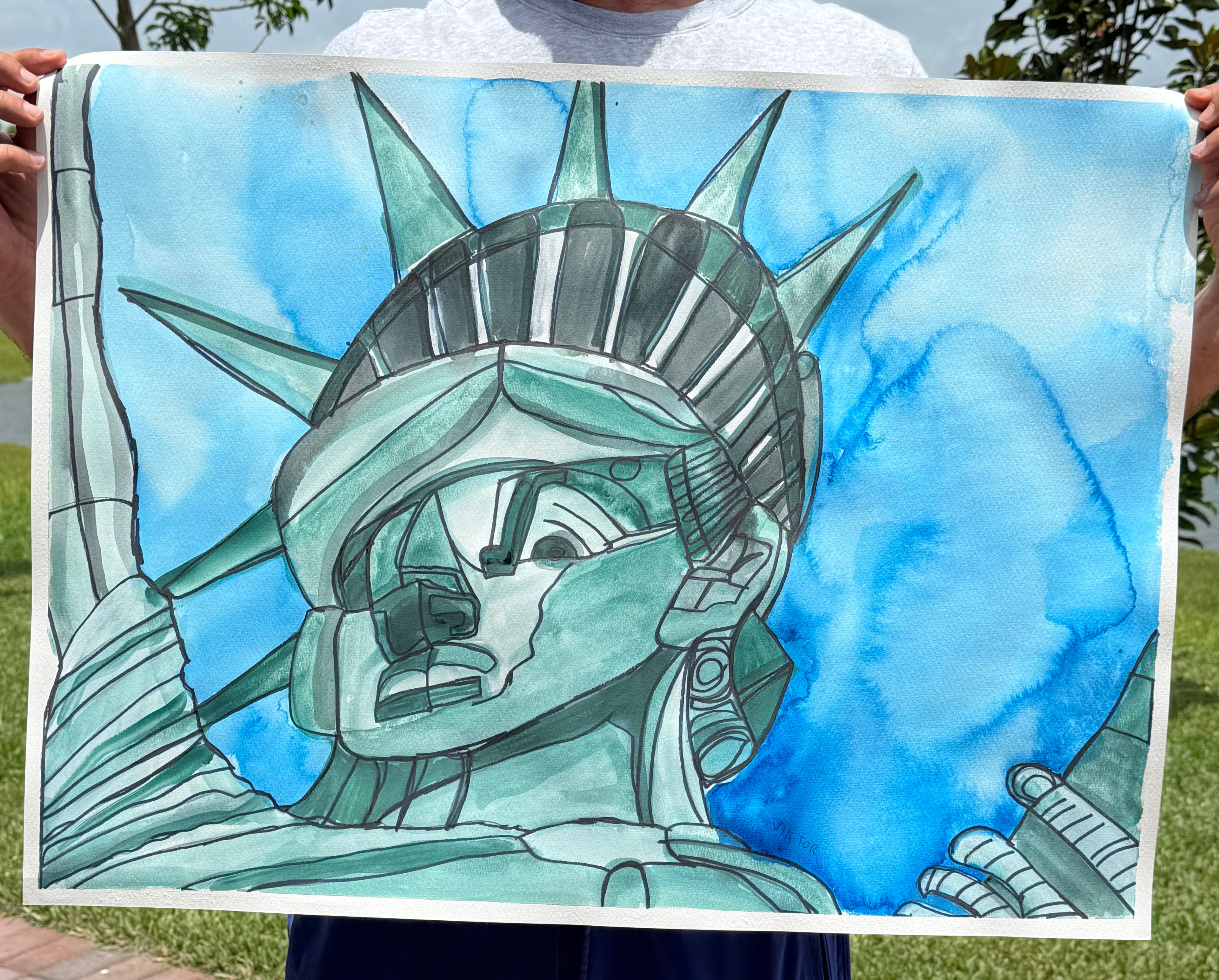 Statue of Liberty - ORIGINAL Watercolor artwork 22x30”