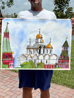 Moscow - ORIGINAL Watercolor artwork 22x30”