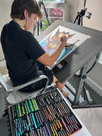 Bat - ORIGINAL OIL PASTEL ARTWORK - 16x20" (video attached)