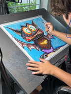 Bat - ORIGINAL OIL PASTEL ARTWORK - 16x20" (video attached)