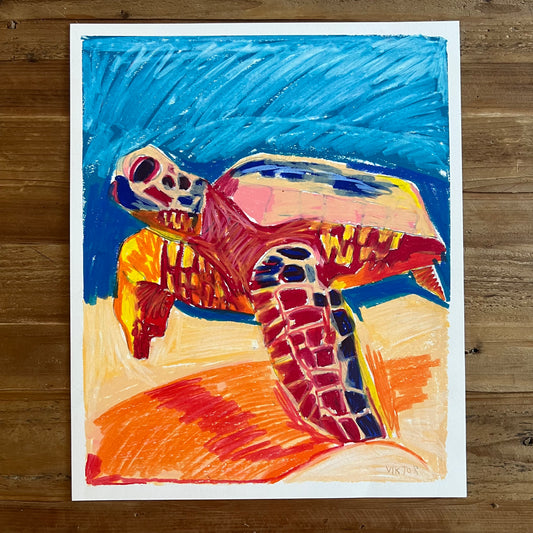 Red Turtle - ORIGINAL  14x17”