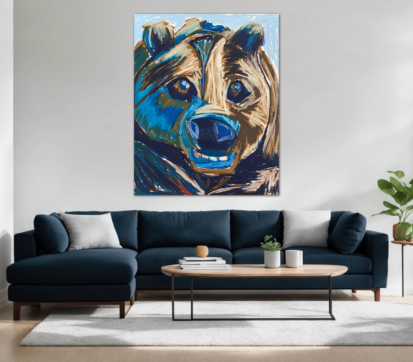The Big Blue Bear - fine prints and canvas prints in more size