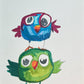 Funny Birds - Set of 4 paper prints/canvas prints