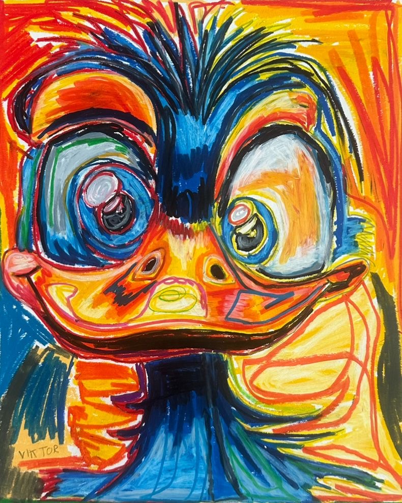 Gary the Duck  - ORIGINAL  14x17”