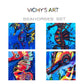 Seahorses - Set of 4 paper prints/canvas prints