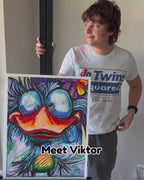Winged Wackiness - ORIGINAL OIL PASTEL ARTWORK - 19x24" (video attached)