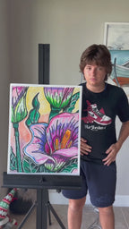 Calla's Rhapsody - ORIGINAL OIL PASTEL ARTWORK - 19x24" (video attached)