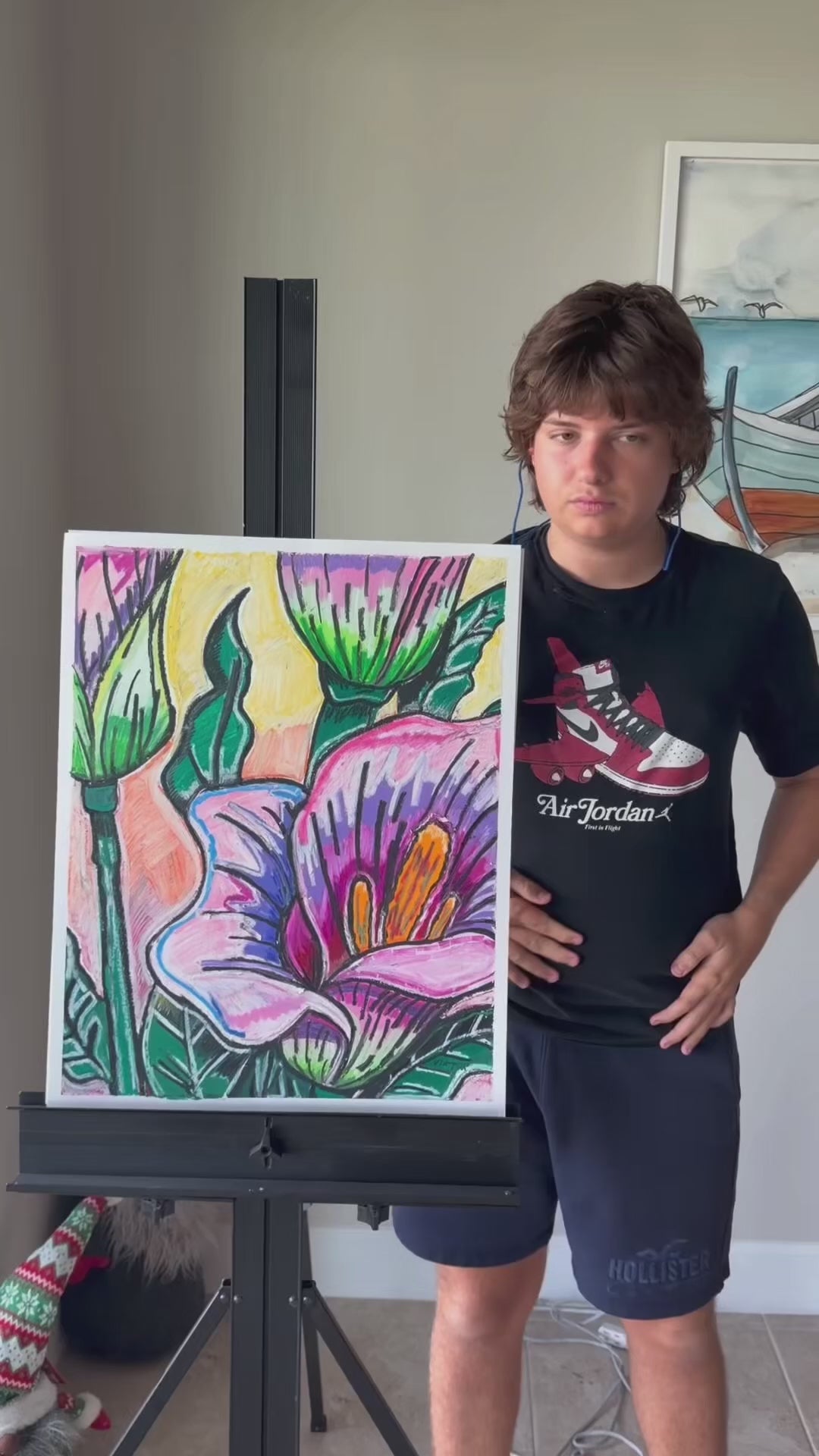 Calla's Rhapsody - ORIGINAL OIL PASTEL ARTWORK - 19x24" (video attached)