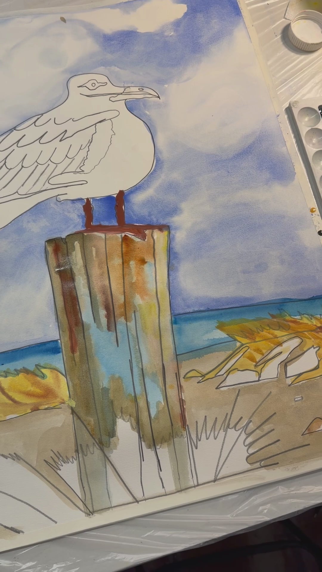 Tidal Dancer - ORIGINAL Watercolor artwork 22x30”