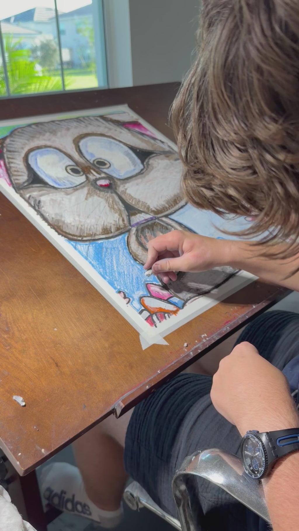 The Easter Egg Hunt - ORIGINAL OIL PASTEL ARTWORK - 19x24"