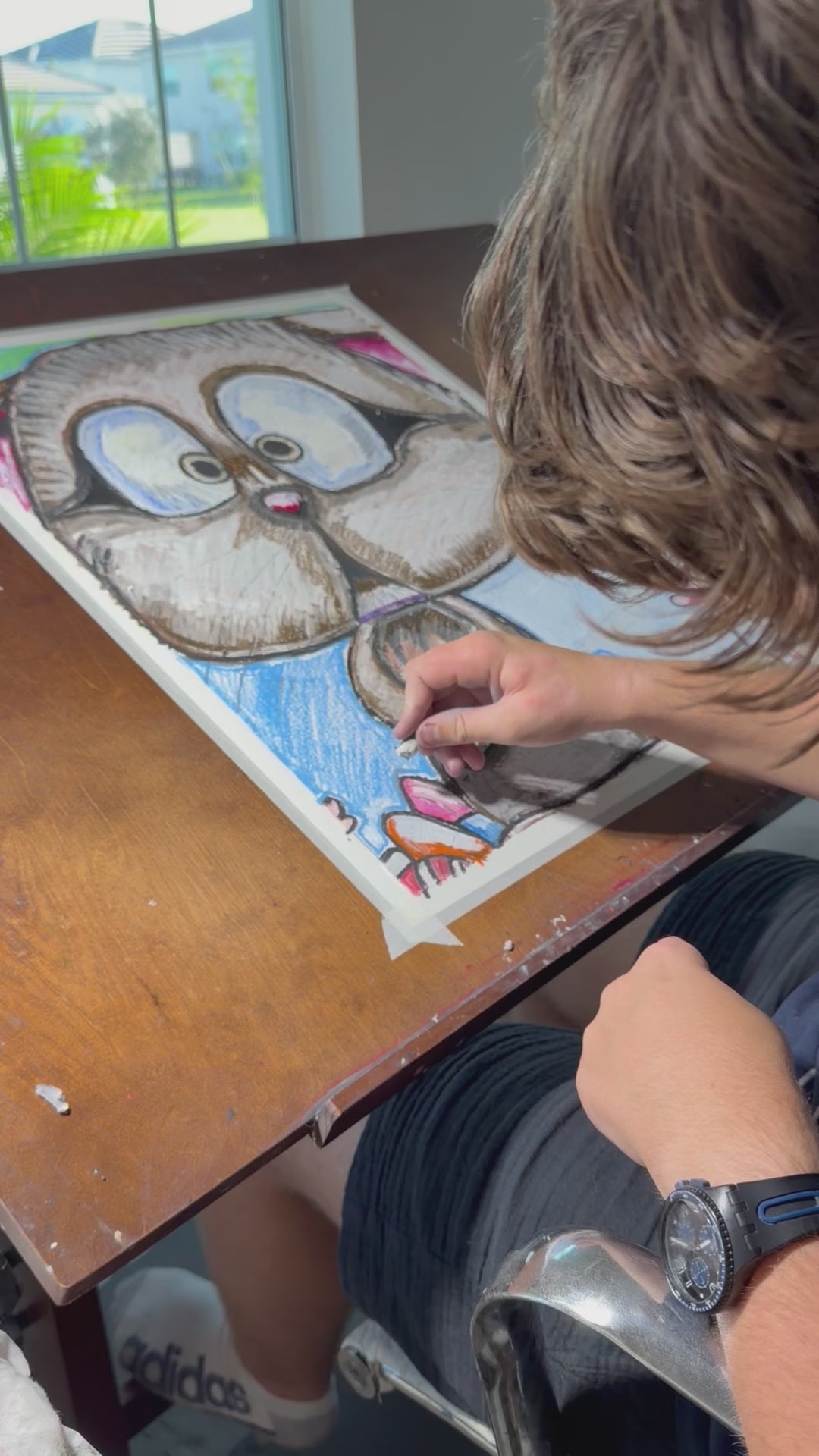 The Easter Egg Hunt - ORIGINAL OIL PASTEL ARTWORK - 19x24"