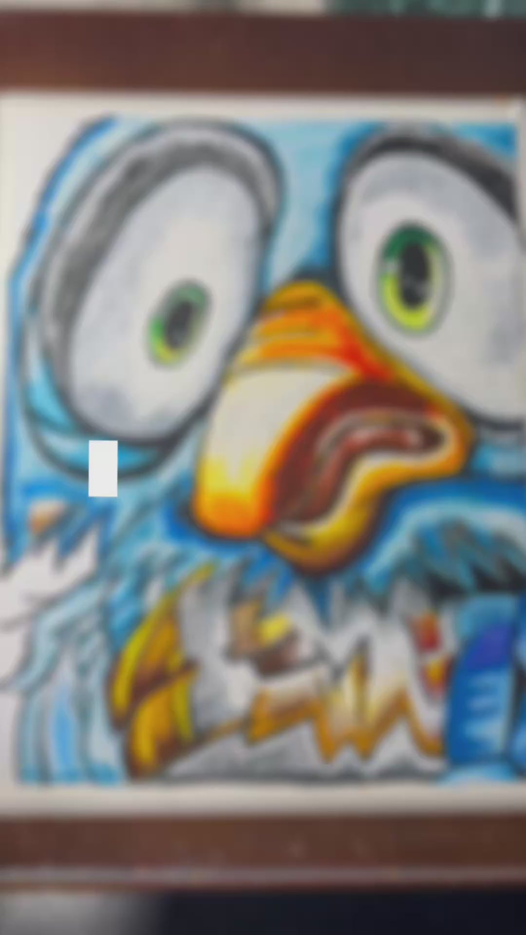 The Astonished Parrot - ORIGINAL OIL PASTEL ARTWORK - 19x24" (video attached)