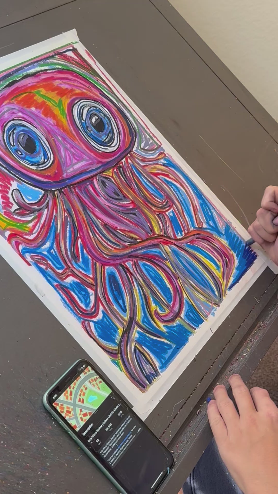 Jellyfish - ORIGINAL  14X17" (video attached)