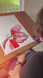 Pink Elegance - ORIGINAL OIL PASTEL ARTWORK - 19x24" (video attached)