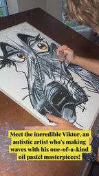 Rufus - ORIGINAL OIL PASTEL ARTWORK - 19x24" (video attached)