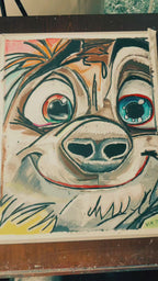 Meerkat - Original oil pastels artwork 19x24” (video attached)