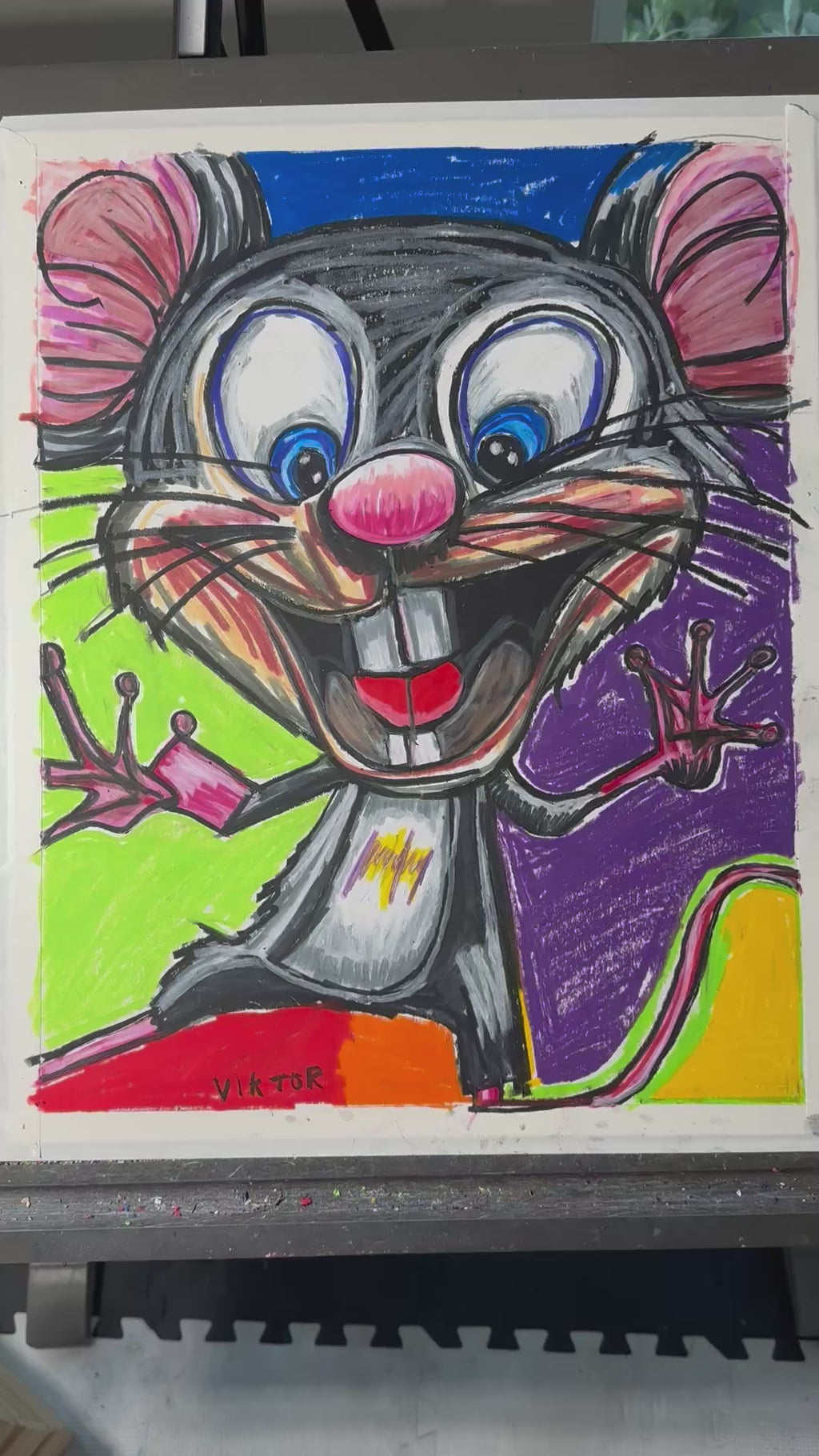 Joyful Mouse - ORIGINAL 16x20” (video attached)