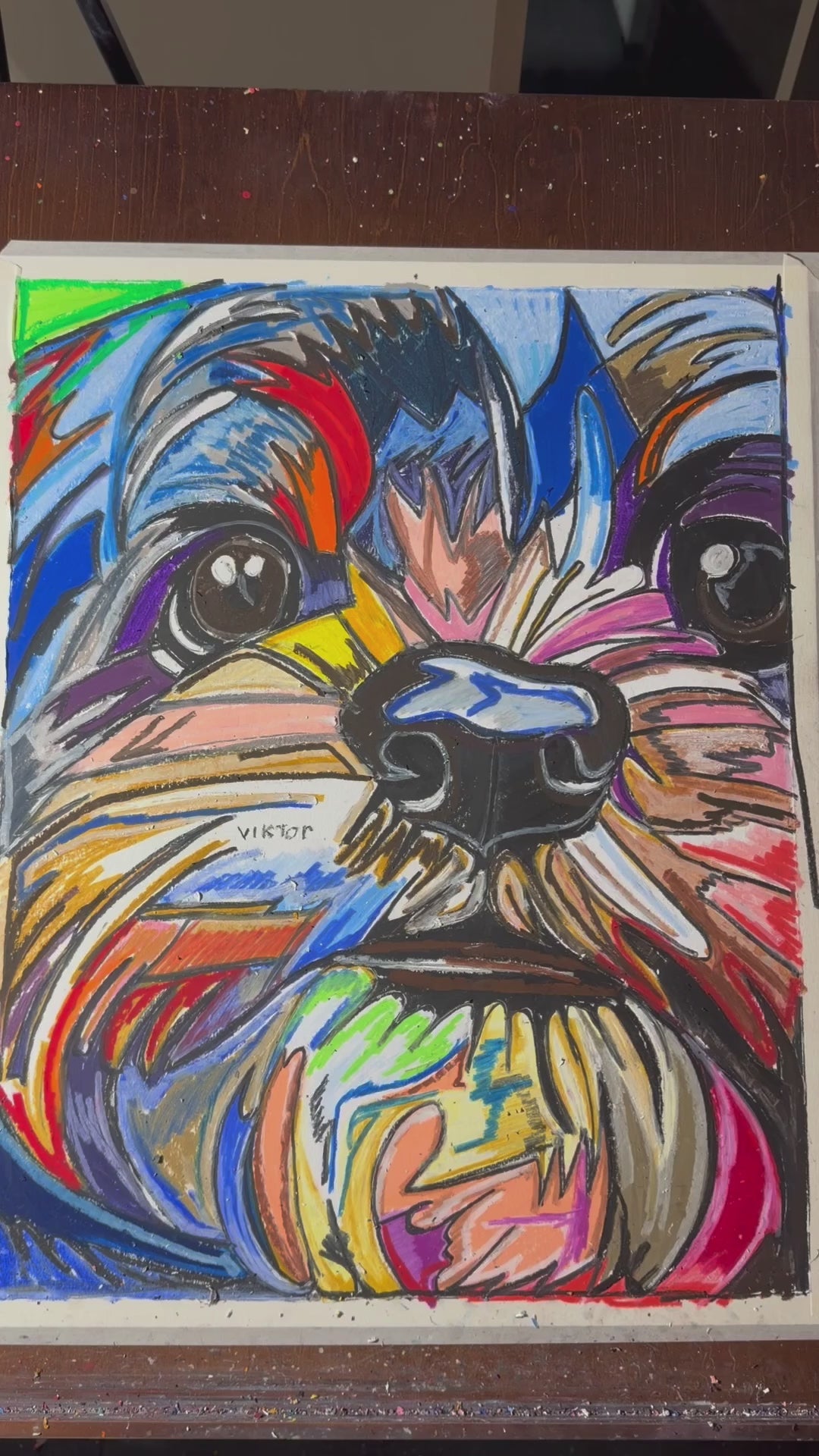 Westie - ORIGINAL OIL PASTEL ARTWORK - 19x24" (video attached)