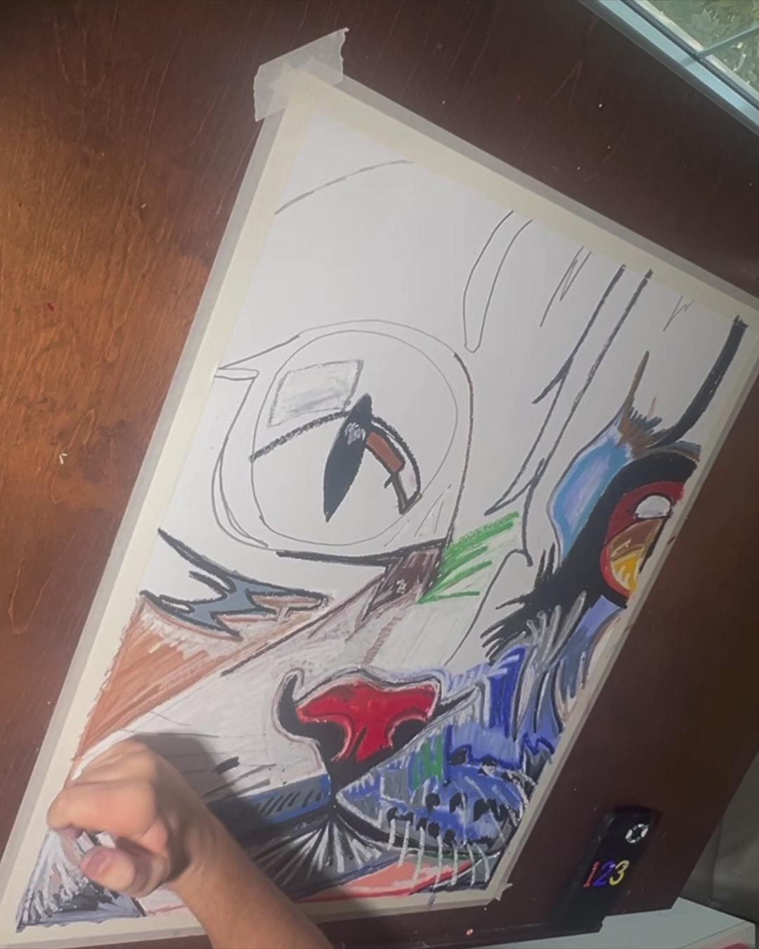 Colorful Conquest - ORIGINAL OIL PASTEL ARTWORK - 19x24" (video attached)