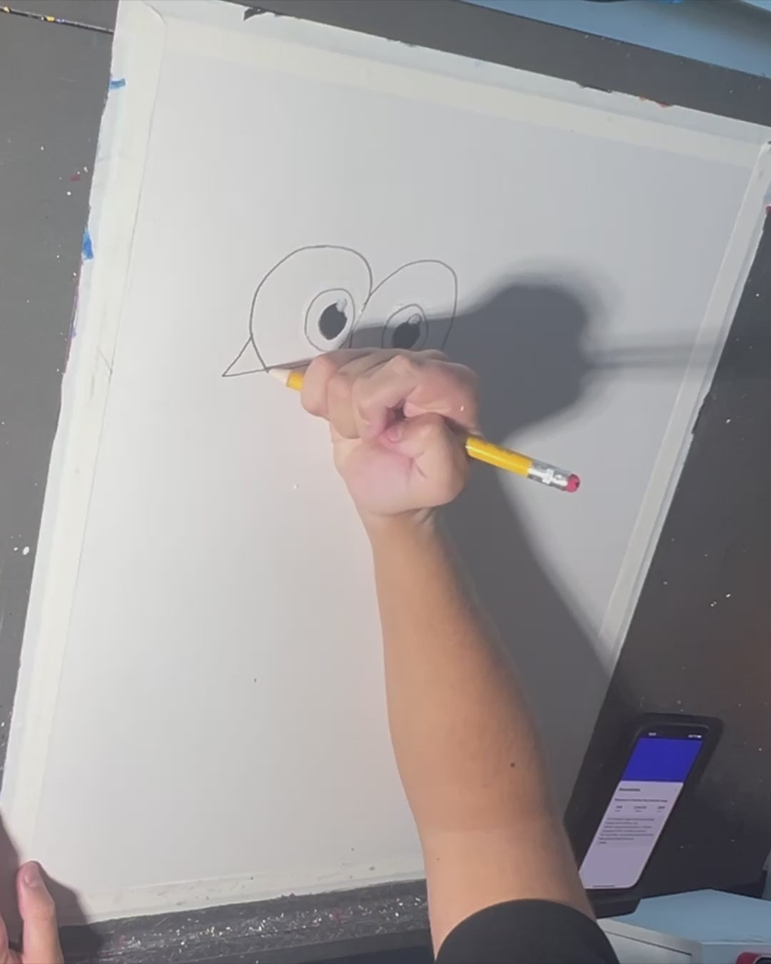 Cartoon Zebra - ORIGINAL 16x20” (video attached)