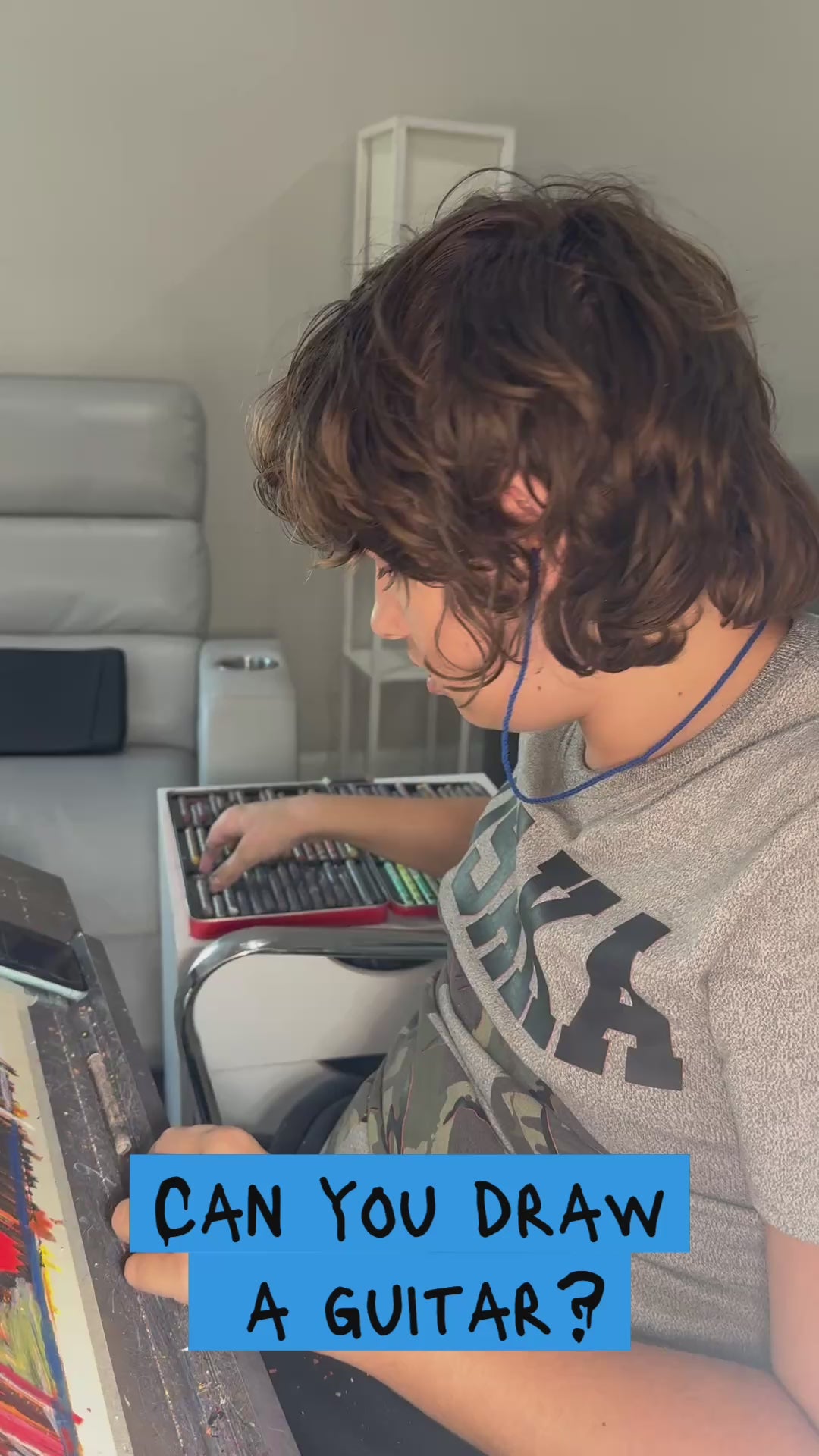 Guitar - ORIGINAL OIL PASTEL ARTWORK - 16x19” (video attached)