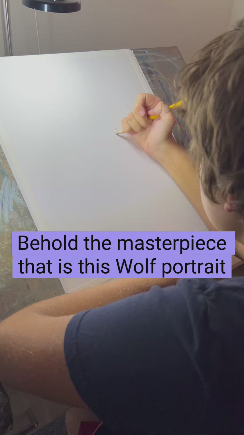 Rudi, The Colorful Wolf  - ORIGINAL  14x17”