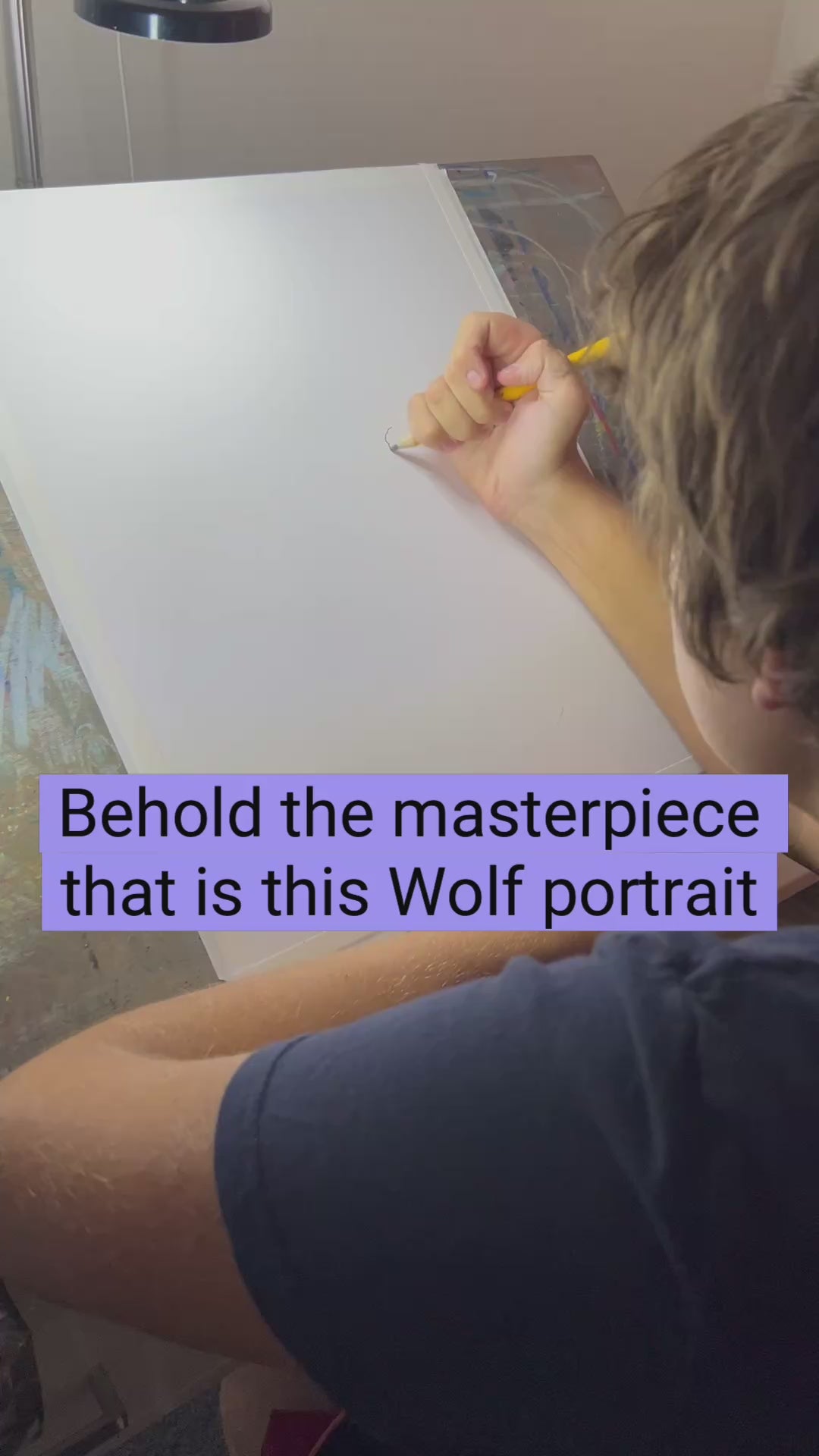 Rudi, The Colorful Wolf  - ORIGINAL  14x17”