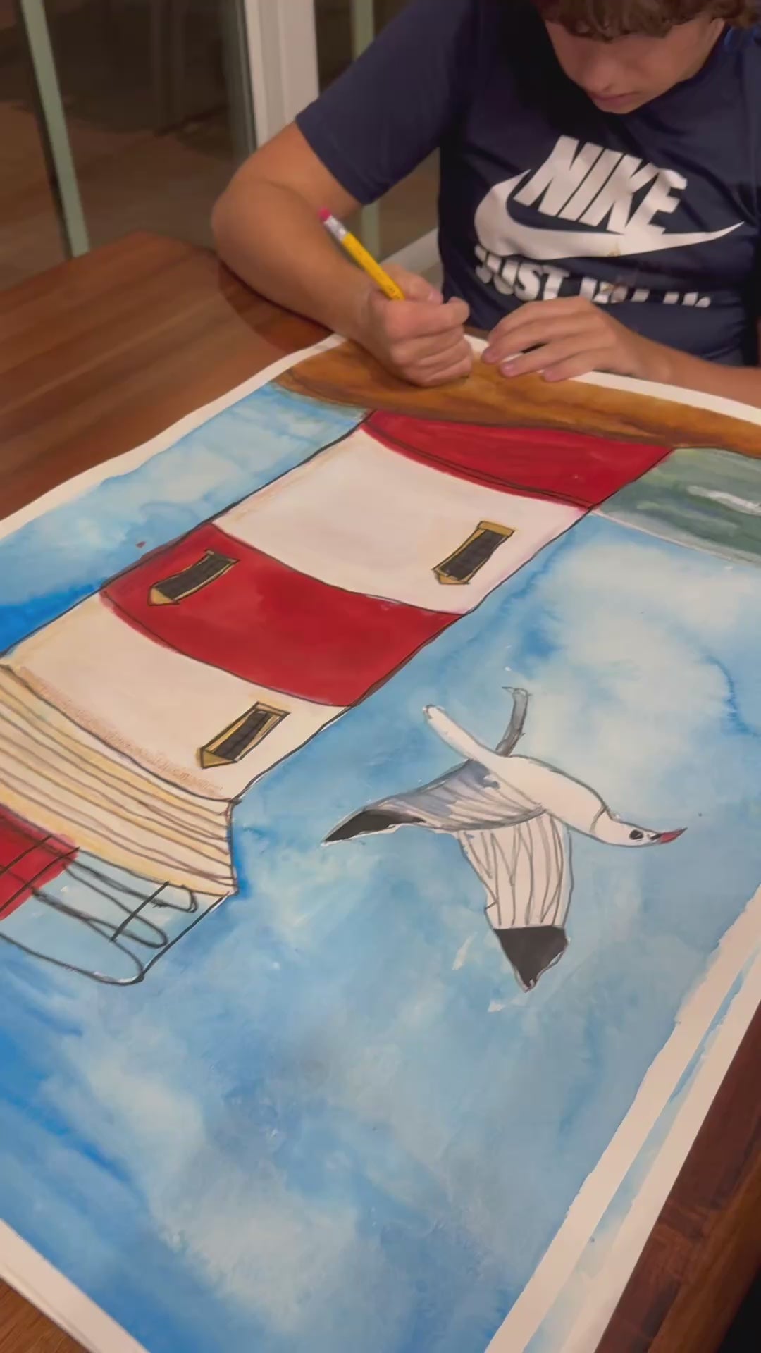 Lighthouse No 4 - ORIGINAL Watercolor artwork 22x30”