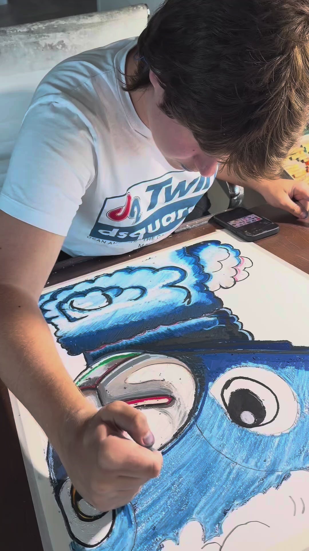 Ram-bling Smile - Original oil pastels artwork 19x24” (video attached)