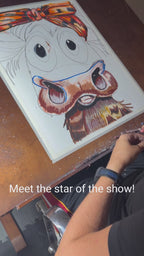 Cow Girl - ORIGINAL OIL PASTEL ARTWORK - 19x24" (video attached)