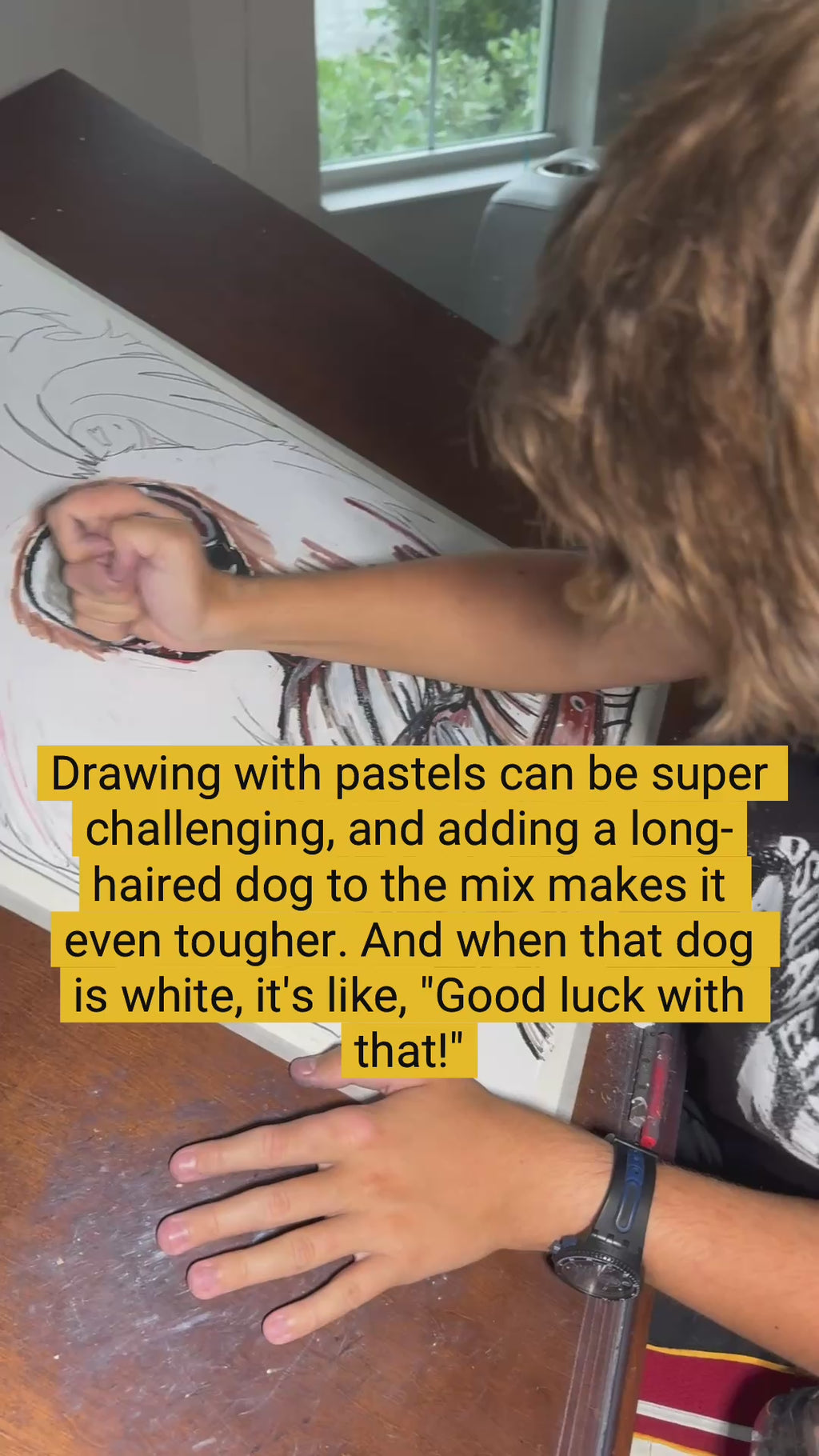 Desperado - ORIGINAL OIL PASTEL ARTWORK - 19x24" (video attached)