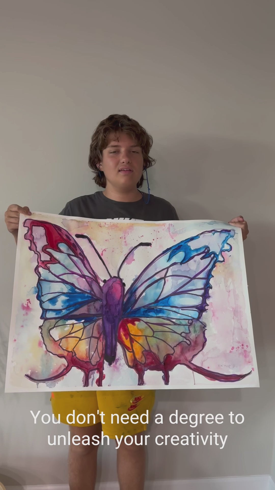 Lavender Butterfly - ORIGINAL Watercolor artwork 30x22”