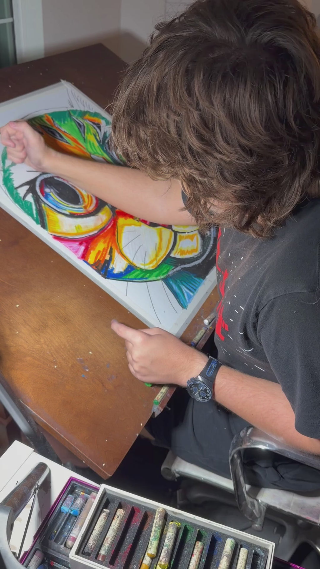 Ginger Glow - ORIGINAL OIL PASTEL ARTWORK - 19x24" (video attached)