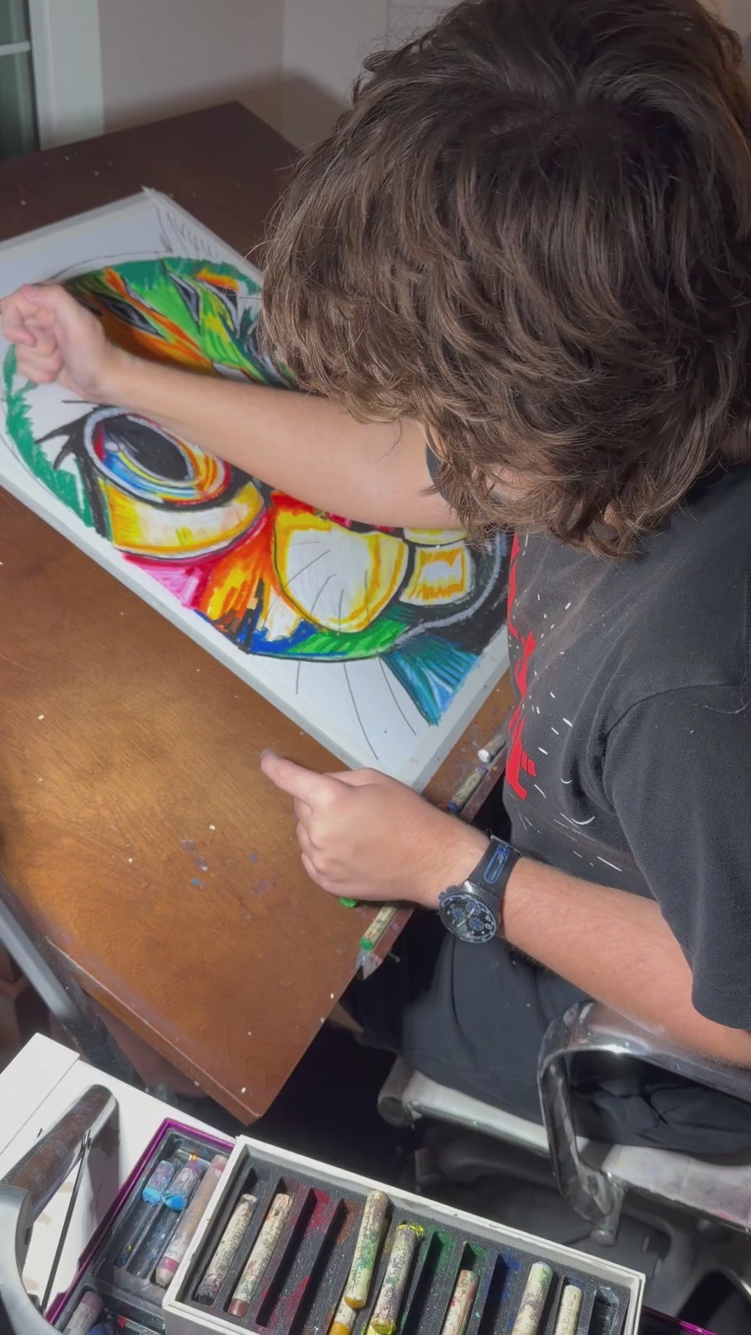 Ginger Glow - ORIGINAL OIL PASTEL ARTWORK - 19x24" (video attached)