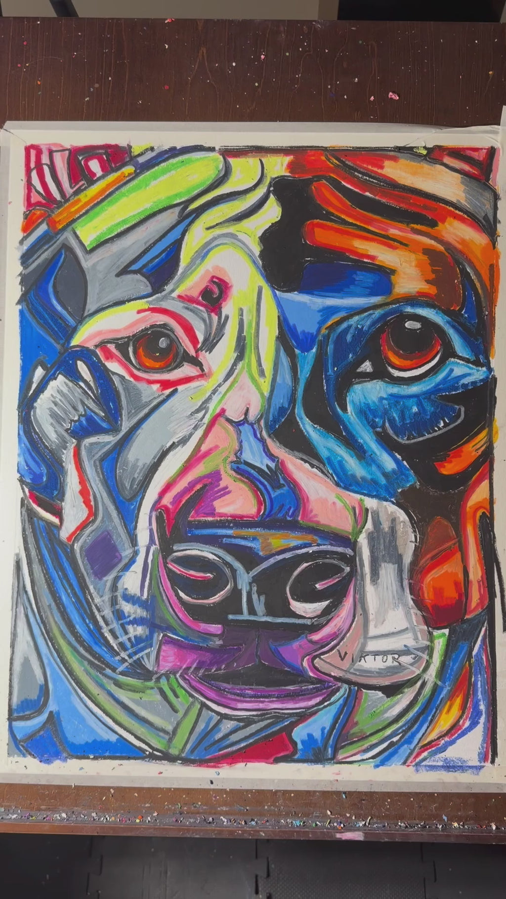 Rocky - ORIGINAL OIL PASTEL ARTWORK - 19x24" (video attached)