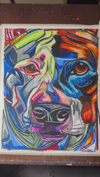Rocky - ORIGINAL OIL PASTEL ARTWORK - 19x24" (video attached)