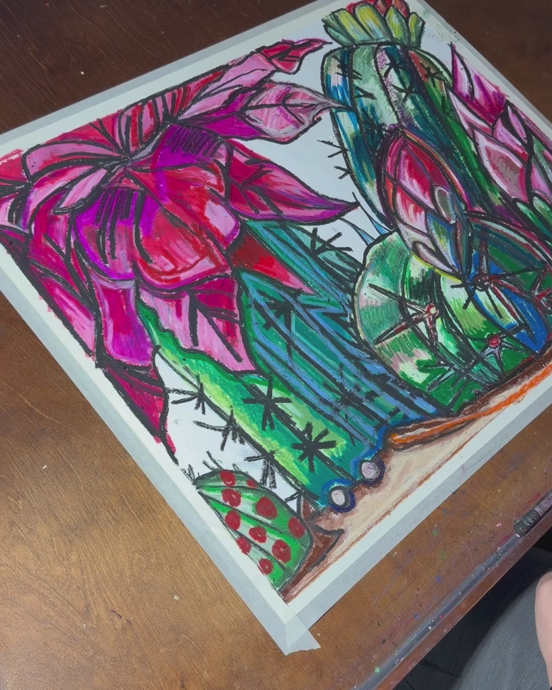 Coralita - ORIGINAL OIL PASTEL ARTWORK - 19x24"(video attached)