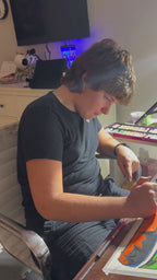 Abstract Gorilla - ORIGINAL OIL PASTEL ARTWORK - 19x24" (video attached)