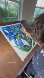 Midnight Lily - Original oil pastels artwork 19x24” (video attached)